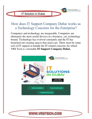What Kinds of IT Support in Dubai your IT Infrastructure Needs
