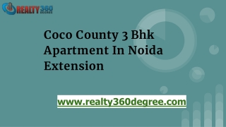 Coco County 3 Bhk Apartment In Noida Extension