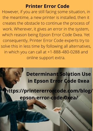 Determinant Solution Use in Epson Error Code 0xea