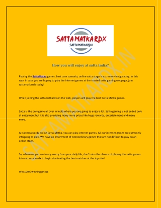 Matka India is the best in India site