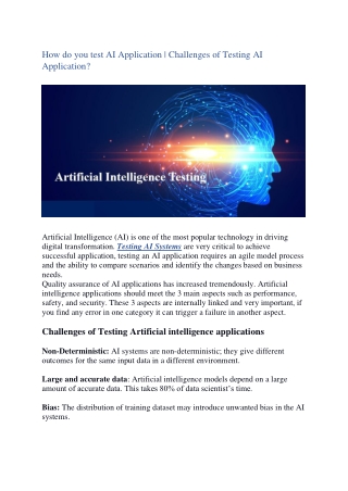 How do you test ai application | Test ai systems