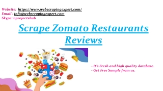 Scrape Zomato Restaurants Reviews