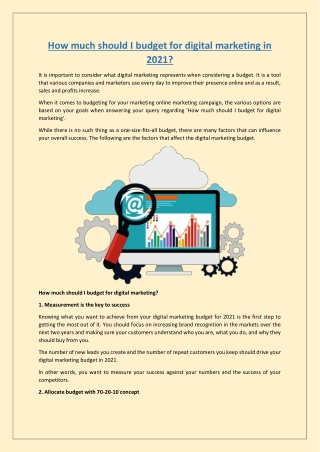 How much should I budget for digital marketing in 2021