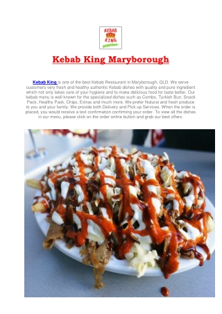 5% Off – Kebab King Restaurant Maryborough, QLD