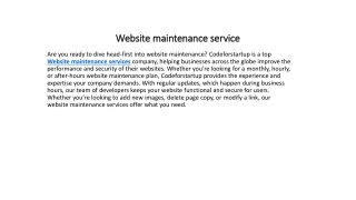 Website maintenance service