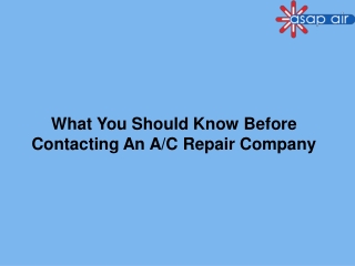 What You Should Know Before Contacting An AC Repair Company