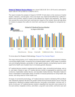 IoT Medical Devices Market was valued US