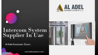 The Best Intercom System Supplier | Access Control System Companies | UAE