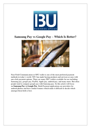 Samsung Pay vs Google Pay – Which Is Better