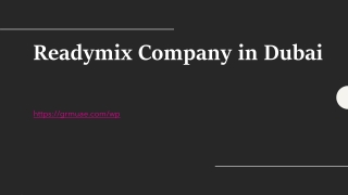 Readymix Company in Dubai