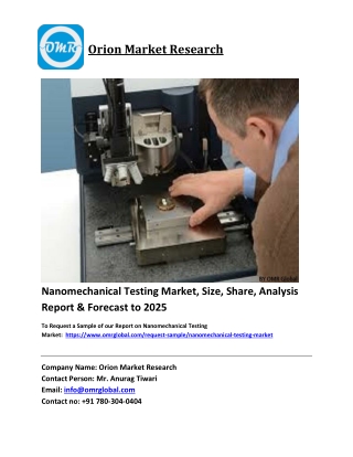 Nanomechanical Testing Market Trends, Size, Competitive Analysis and Forecast 20