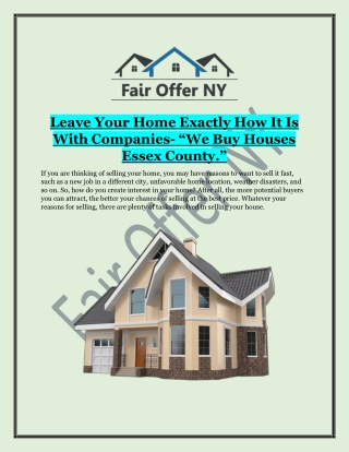 We Buy Houses Essex County | Fair Offer NY