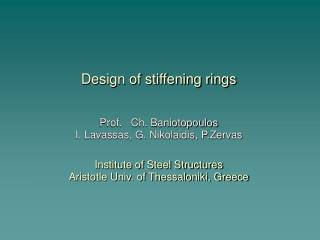 Typical stiffening ring arrangement