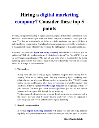 Hiring a digital marketing company.Consider these top 5 points.docx