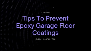 Tips to prevent Epoxy Garage Floor Coatings