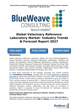Global Veterinary Reference Laboratory Market