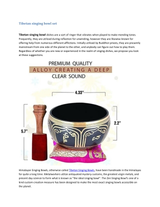 Tibetan singing bowl set