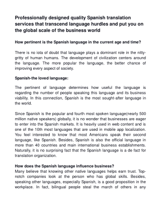 English to Spanish translation services