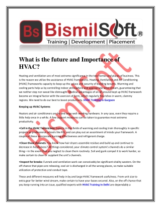 What is the future and Importance of HVAC