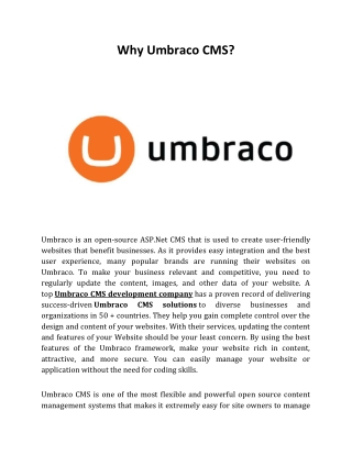 Why Umbraco CMS (1)