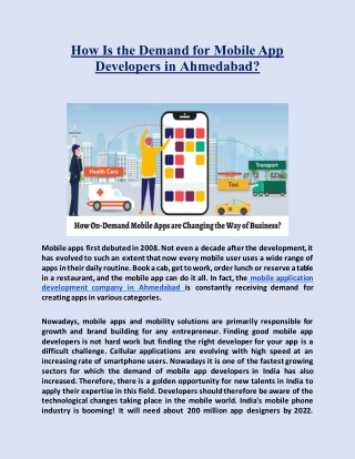 How Is the Demand for Mobile App Developers in Ahmedabad?