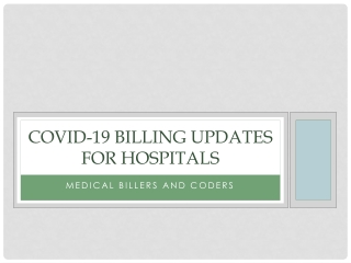 COVID-19 Billing Updates for Hospitals