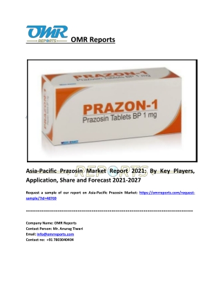 Asia-Pacific Prazosin Market Size, Share, Industry Growth, Report 2027