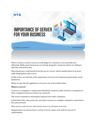 Importance of Server for Your Business