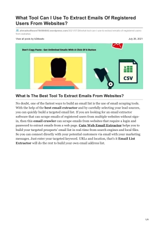 1What Tool Can I Use To Extract Emails Of Registered Users From Websites