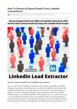 How To Extract Emails From LinkedIn Connections