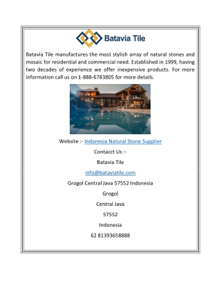 Indonesia Natural Pebble and Stone Floor Supplier Batavia Tile