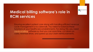 Medical billing software’s role in RCM services