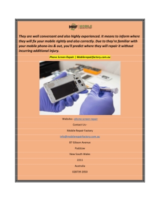 Phone Screen Repair Mobilerepairfactory.com.au