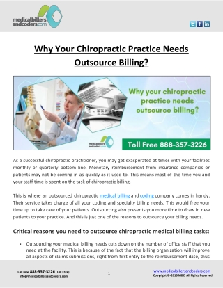 Why Your Chiropractic Practice Needs Outsource Billing?