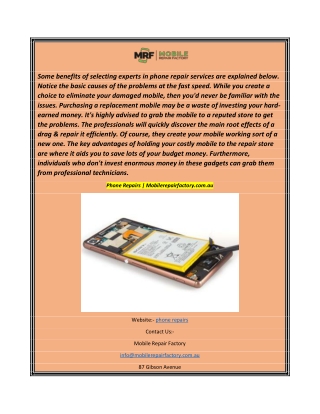 Phone Repairs  Mobilerepairfactory.com.au