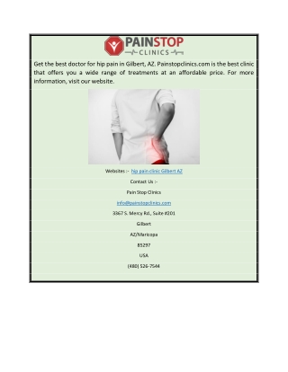 Hip Pain Clinic Gilbert Az