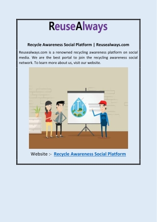 Recycle Awareness Social Platform | Reusealways.com