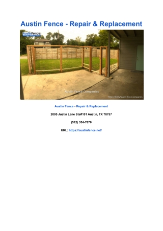 Austin Fence - Repair & Replacement