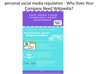 personal social media reputation - Why Does Your Company Need Wikipedia