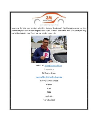 Driving school Auburn 3mdrivingschool.com