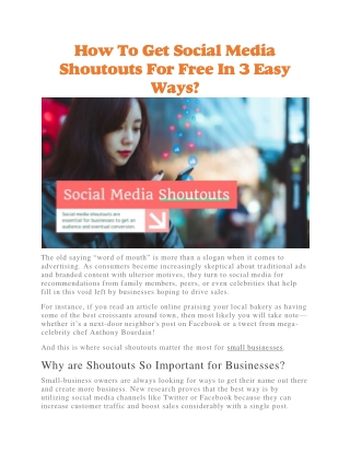 social media shoutouts