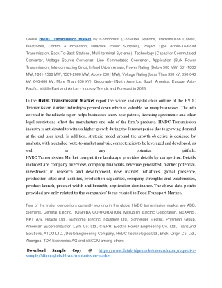 HVDC Transmission Market