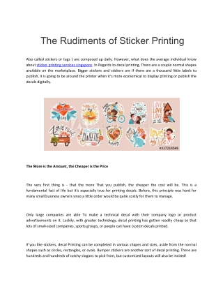 The Rudiments of Sticker Printing