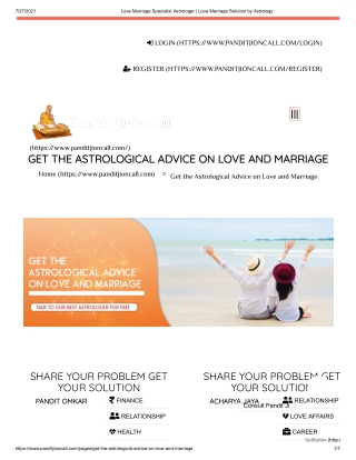 Love Marriage Specialist Astrologer