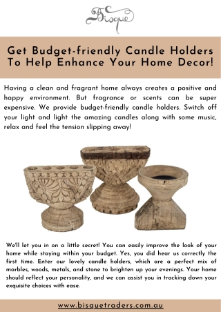 Get Budget-friendly Candle Holders To Help Enhance Your Home Decor