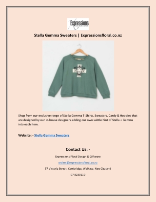 Stella Gemma Sweaters | Expressionsfloral.co.nz