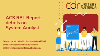 ACS RPL Report details on System Analyst