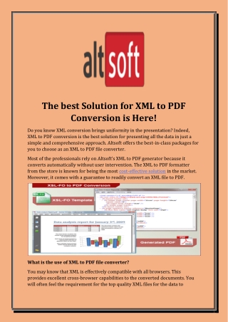 The best Solution for XML to PDF Conversion is Here!