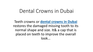Dental Crowns in Dubai