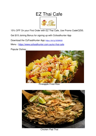 Ez Thai Café - Thai takeaway Laverton North - 15% Off
